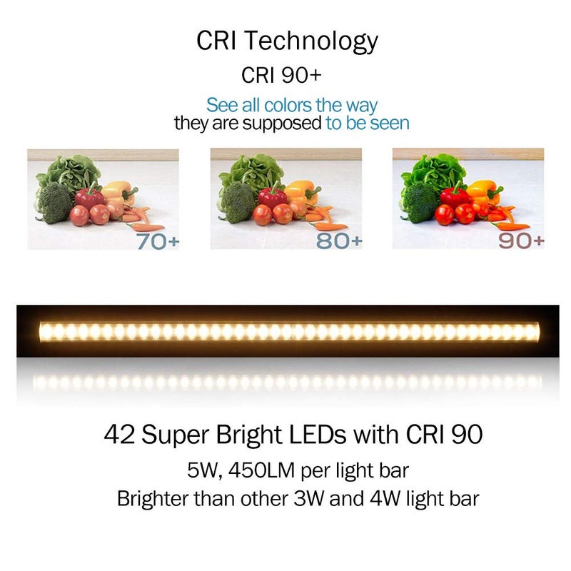 LEDLightsWorld 13 inch LED Under Cabinet Lighting, 12V 5W Ultra Thin Plug in Counter Light, Dimmable Warm White, CRI90 Under Counter Lights for Kitchen, Shelf, Workbench, Cupboard - Image 2